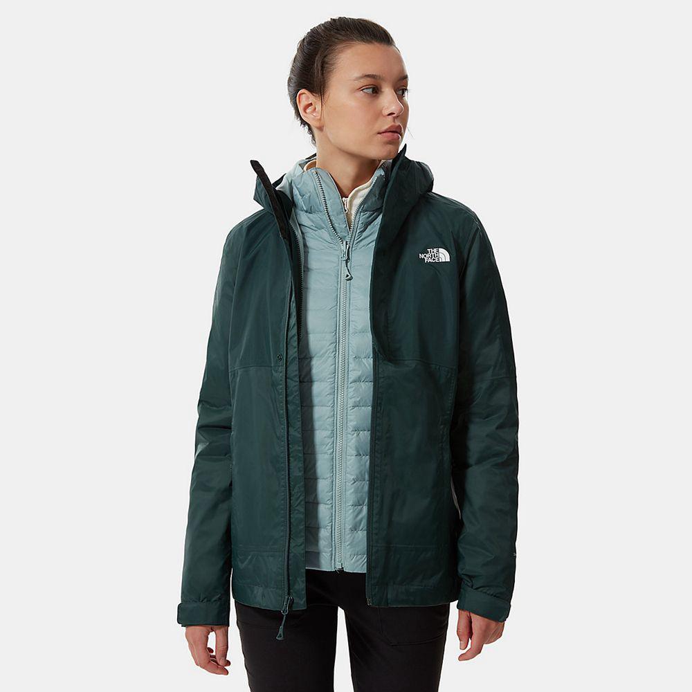The North Face Down Insulated Dryvent™ Triclimate Γυναικεια Μπουφάν 3 Σε 1 - Βαθυ Πρασινο / Ασημι (U